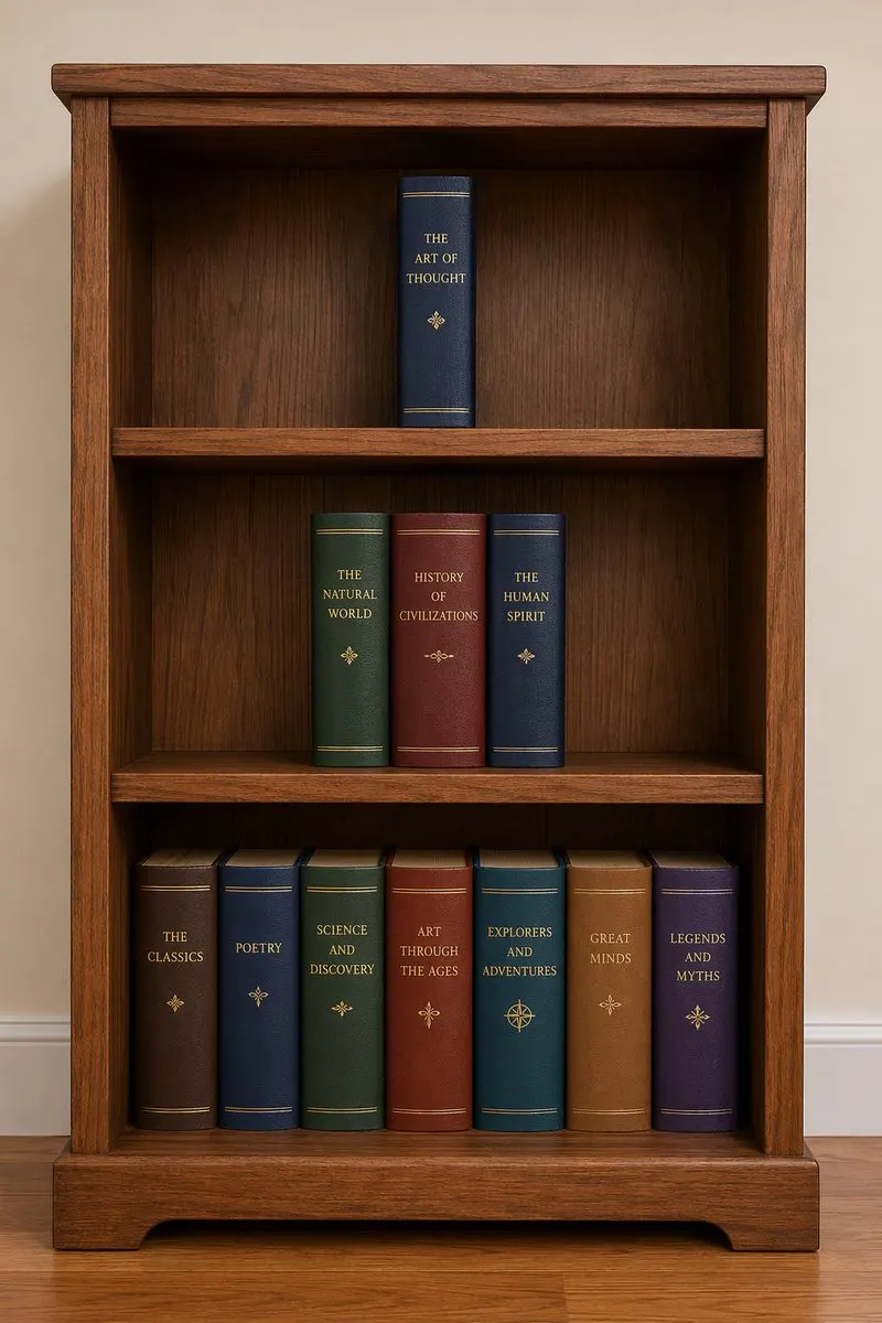 Reference image: Wooden Bookshelf Prompt Test