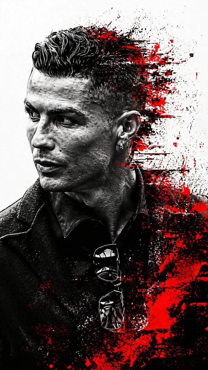 Reference image: Monochrome Glitch Profile Portrait