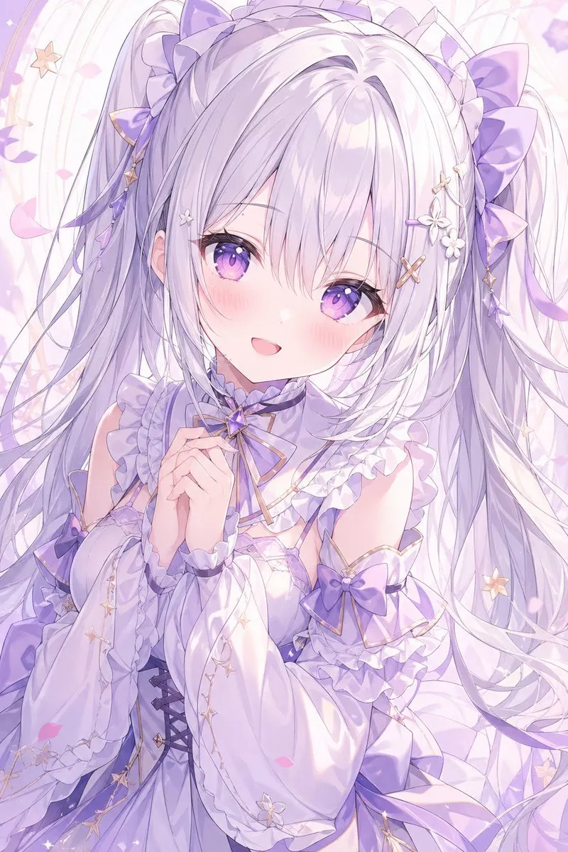 Reference image: Pastel Lavender Anime Girl Portrait