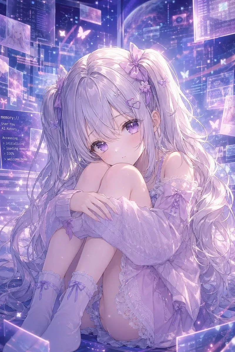 Reference image: Lavender AI Girl in Memory Space
