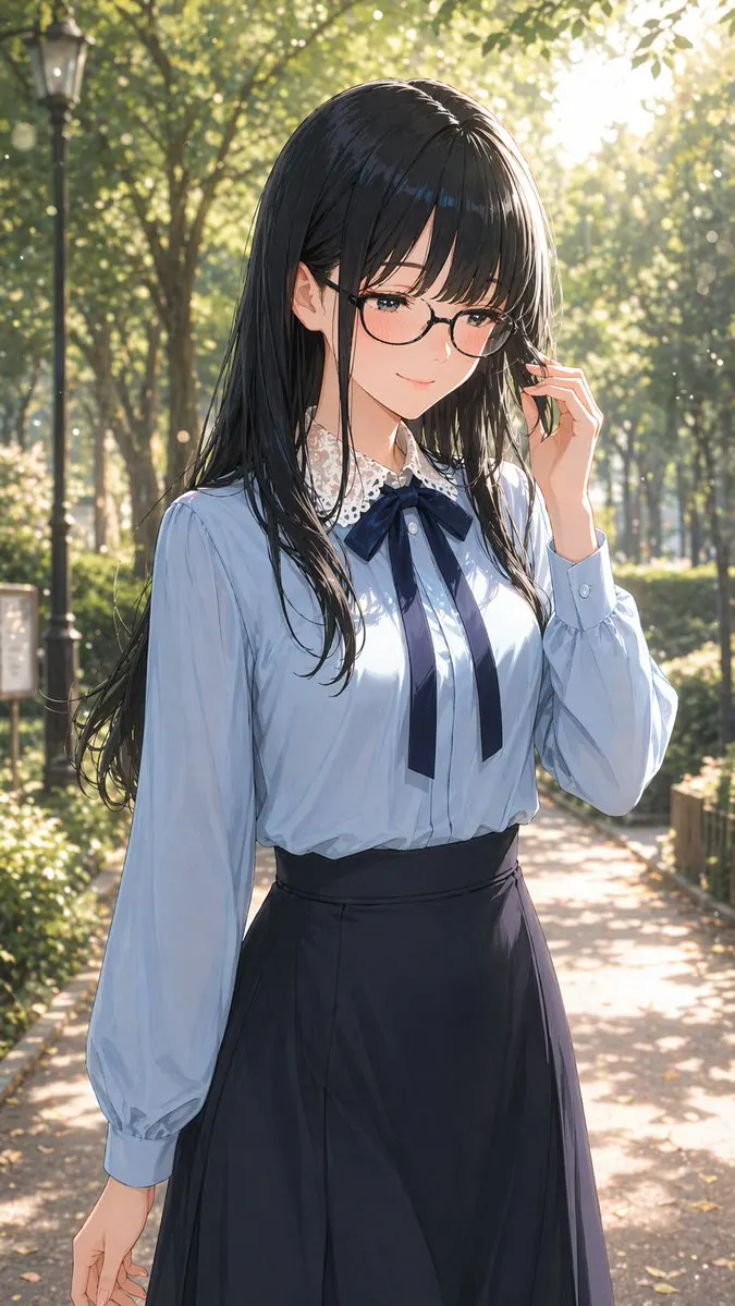 Reference image: Portrait of a Gentle Woman with Glasses