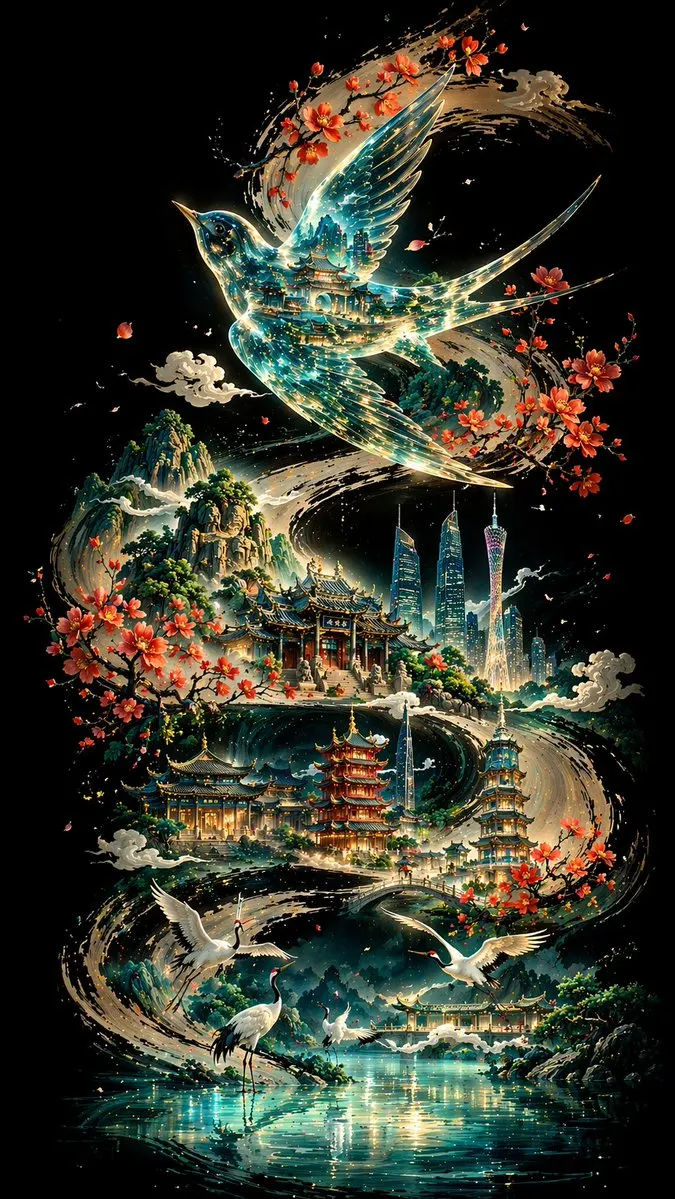 Reference image: Ink-Curve Guangzhou Aesthetics Poster