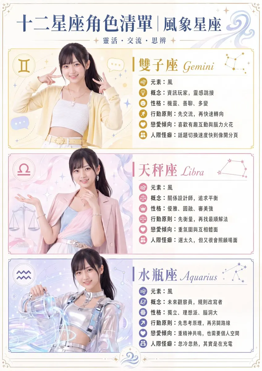 Reference image: Air Sign Zodiac Character Poster