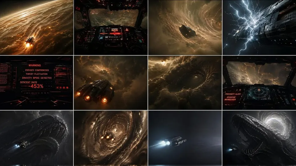 Reference image: Gas Giant Descent Storyboard