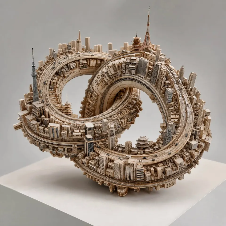 Reference image: Miniature City Knot Sculpture