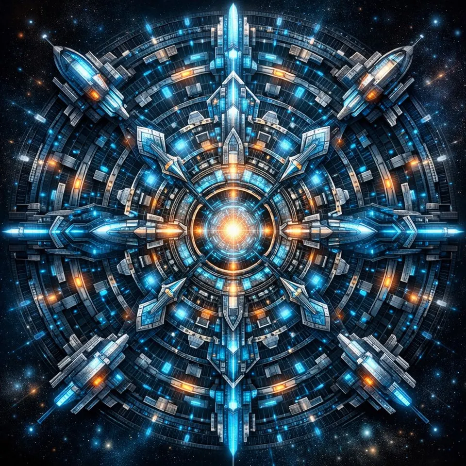 Reference image: Futuristic Mandala Illustration