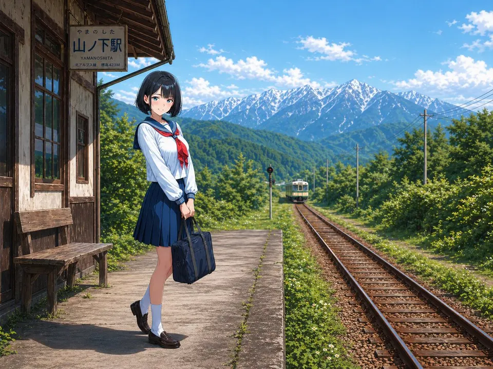Reference image: Rural Station Schoolgirl Scene