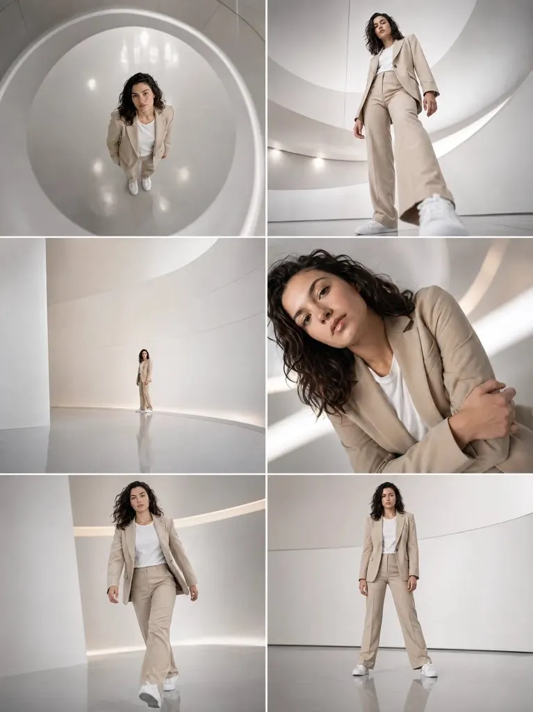 Reference image: Futuristic Hall Fashion Shot Sequence